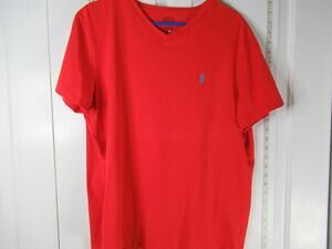 R.Lauren Polo v-neck 100% cotton red shirt